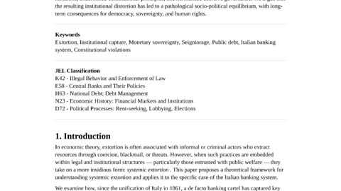 THE ECONOMICS OF EXTORTION: THE CASE OF THE ITALIAN BANKING SYSTEM