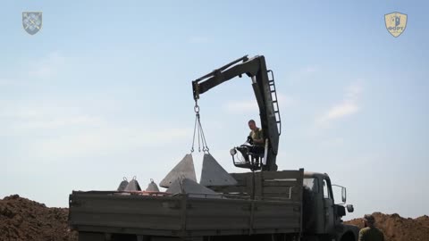 Ukrainian Engineering Unit Building Fortifications