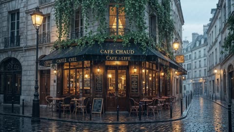 🌧️☕ Smooth Jazz at a Rainy French Café | Cozy Music for Relaxing & Unwinding 🎷🍂