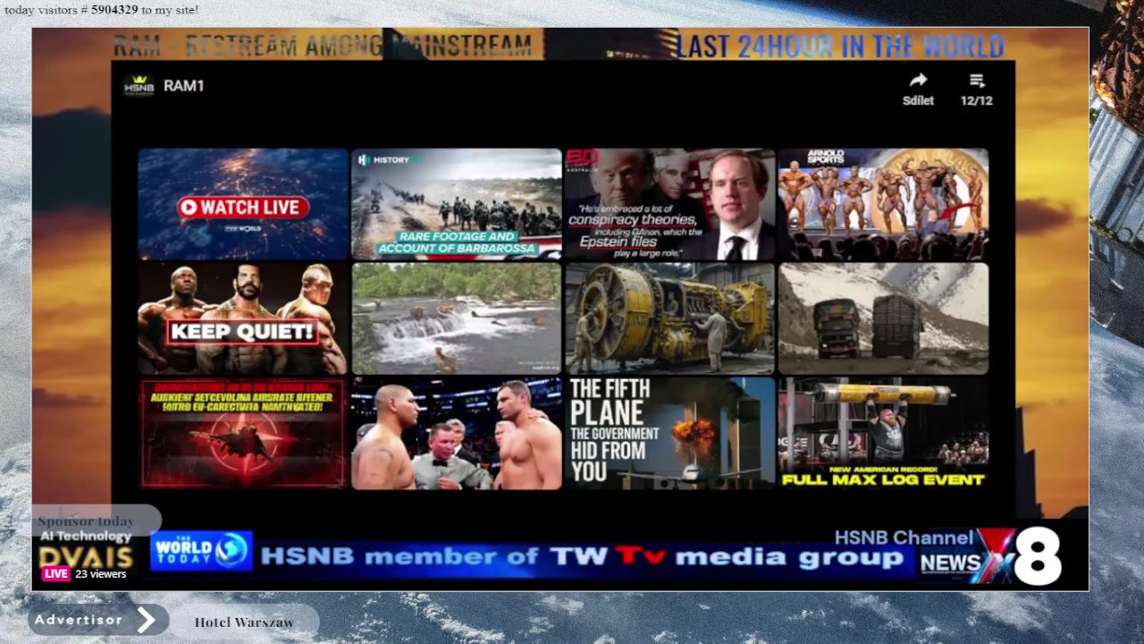 HSNB Skyline Channel 8 - live reatsream from Eutelsat9b