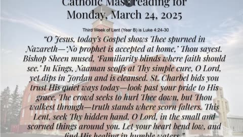 Mass Reading Reflection for Monday, March 24, 2025