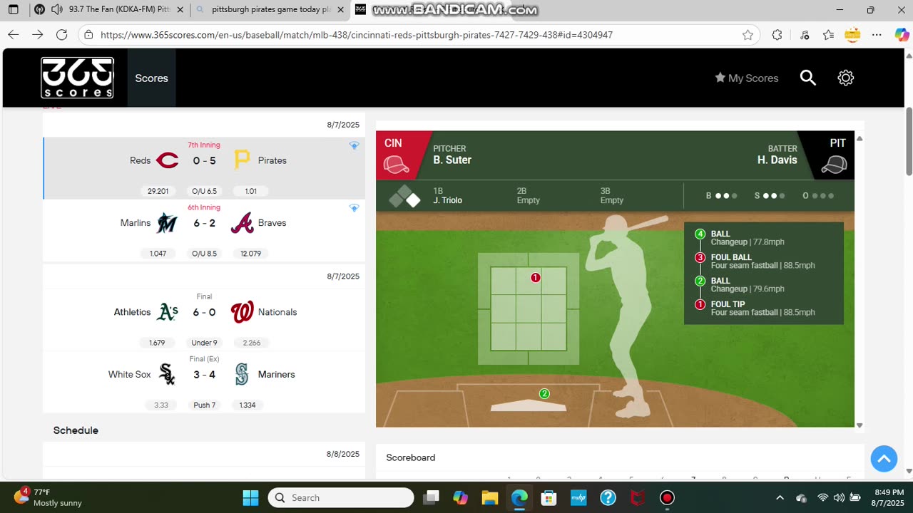 AUGUST 7 2025 MLB BASEBALL: CINCINNATI REDS VS PITTSBURGH PIRATES PART 11