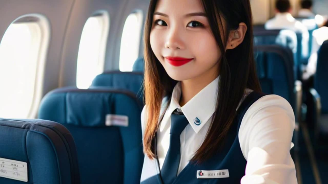 [4k] AI Lookbook ✈️ Welcome Aboard! AI Cabin Crew Yi Yi | 欢迎登机! AI 机组人员儀儀 ❤️