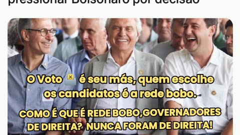 O Voto 🗳️ é seu mais quem escolhe os candidatos é a rede bobo. NÃO CAIA NESSA❗ é você quem deve escolher, todos aí são de centro esquerda❗