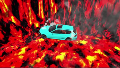 Tiny to Titanic: Cars vs. Lava Pit - Ultimate Meltdown Showdown