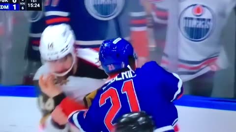VGK #14 Nick Hague vs. Oilers #21 Trent Frederic 🤜🏻🤛🏻