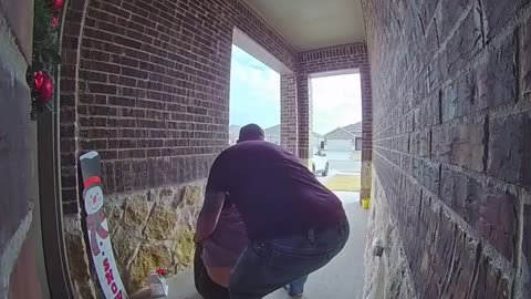 Dad Tries to Help When Woman Falls Out Front Door