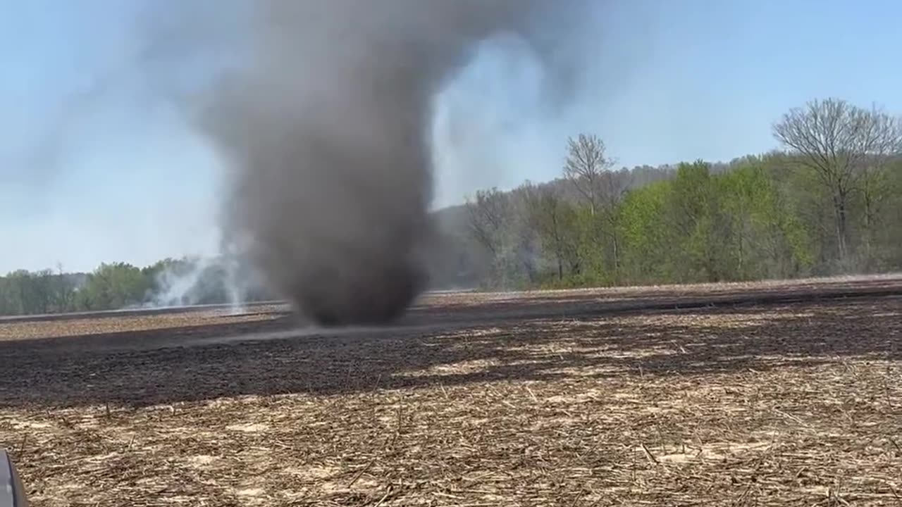 Dust Devil Spins In Kentucky Cornfield