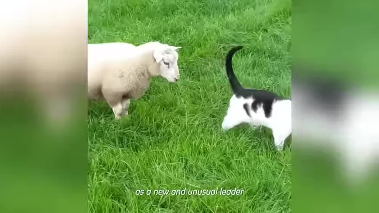 This Cat thinks he's one of the Sheep