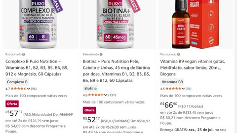 Complexo B Puro Nutrition – Vitaminas B1, B2, B3, B5, B6, B9,