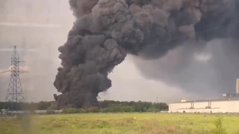 Warehouse of fuels and lubricants is on fire in Moscow region.