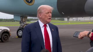 President Trump Speaks With Reporters Upon Landing in Glasgow, Scotland, July 25, 2025