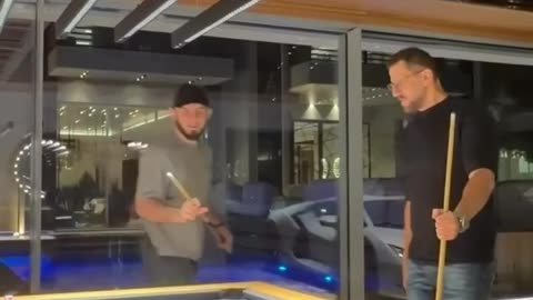 Islam Makhachev Nails a Crazy Bank Shot on His First Try