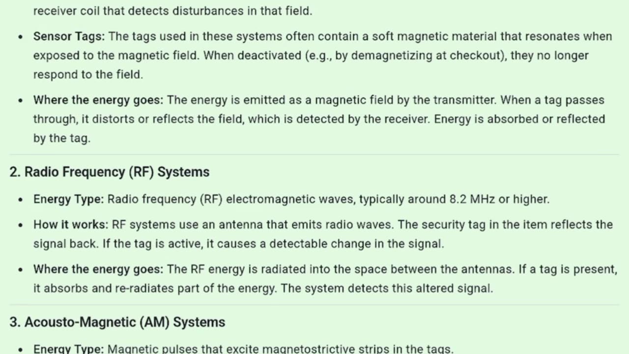 There are several common types of anti-theft systems, each using different forms of energy: