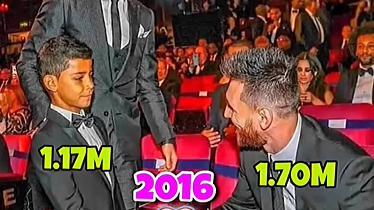 Messi X Ronaldo Jr 2016 VS 2025 height difference❤️#mgkworld #shorts#trending#football#youtubeshorts
