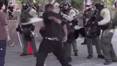 Patriot tackling a PHYCO ASSHOLE INVADER