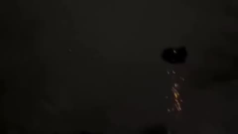 Ukrainian Helicopter Shooting Down Russian Attack Drone