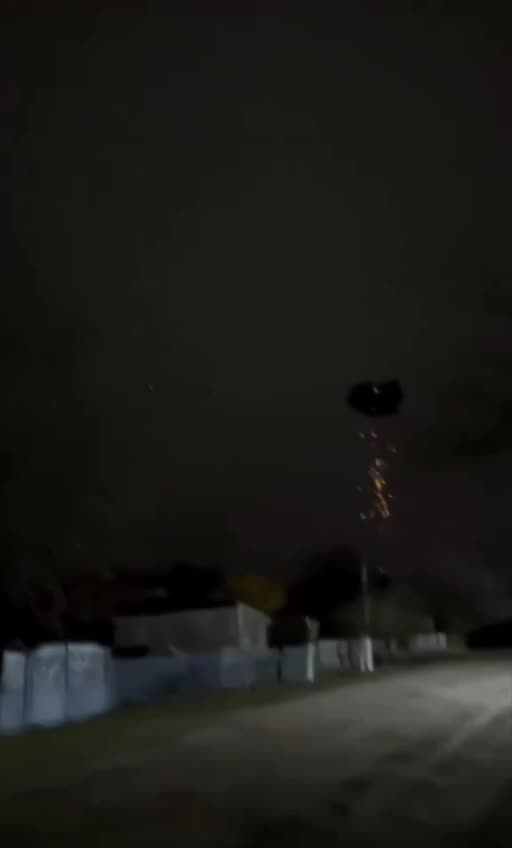 Ukrainian Helicopter Shooting Down Russian Attack Drone