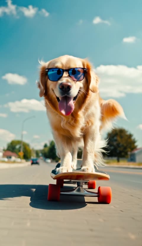 Hilarious Video Showing A Dog With Sunglasses Skateboarding