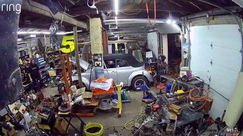 Toolbox Falls and Damages Classic Car
