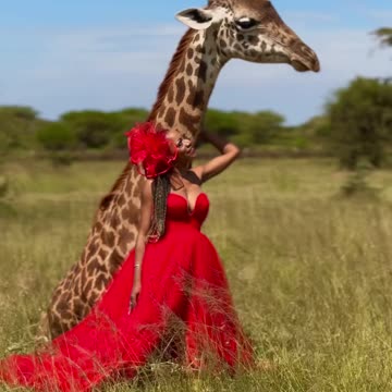 Elegance Meets the Wild! A Fairytale Moment with Giraffes