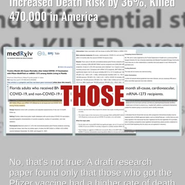 Fact Check: Paper Did NOT Show Pfizer COVID Vaccine Increased Death Risk by 36%, Killed 470,000