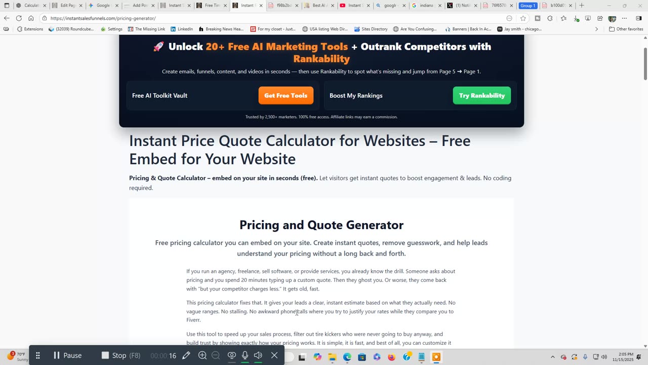 Free Instant Quote Calculator Demo: [Add It to Your Site]