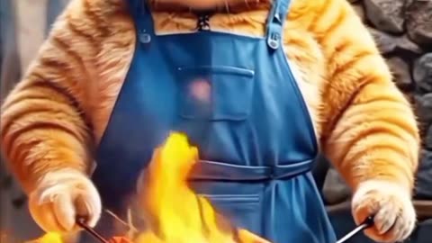 Cattai Cooking Chicken Roast🐔🐱🚨#cats #catlover #animals