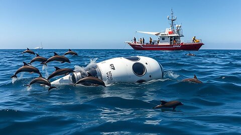 Dolphins greet NASA astronauts after splash down