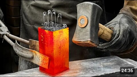 Turning Paper Clips Into A Large Razor _ Sharp Knife _ Unique Forging