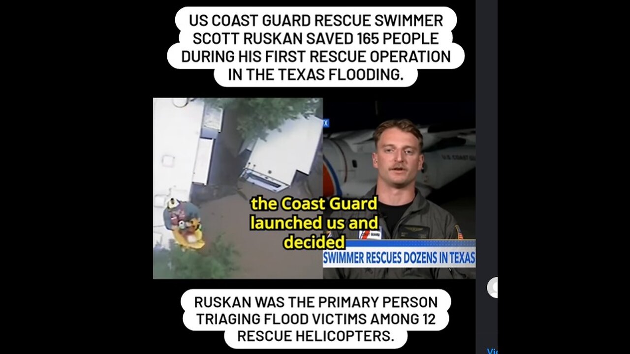 HERO: US Coast Guard rescue swimmer Scott Ruskan saved 165 people in Texas flooding.