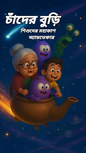 চাঁদের বুড়ি ও উল্কাপিণ্ডের চিঠি | চা চোর এলিয়েনের বিপদ! | শিশুদের মহাকাশ অ্যাডভেঞ্চার