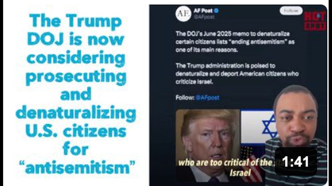 The Trump DOJ is now considering prosecuting and denaturalizing U.S. citizens for “antisemitism”