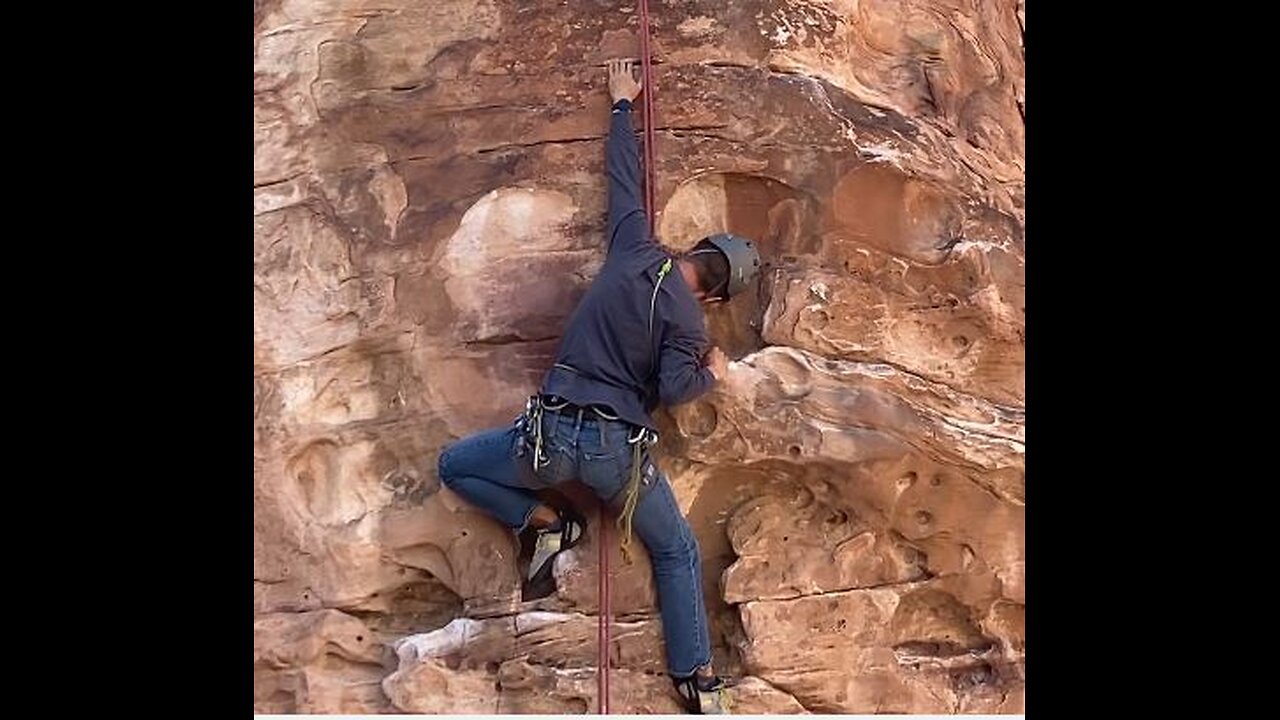 Red Rock TR Climbing Beta Series E35 (2025): Conundrum Crag: Hunting Party (5.10d)
