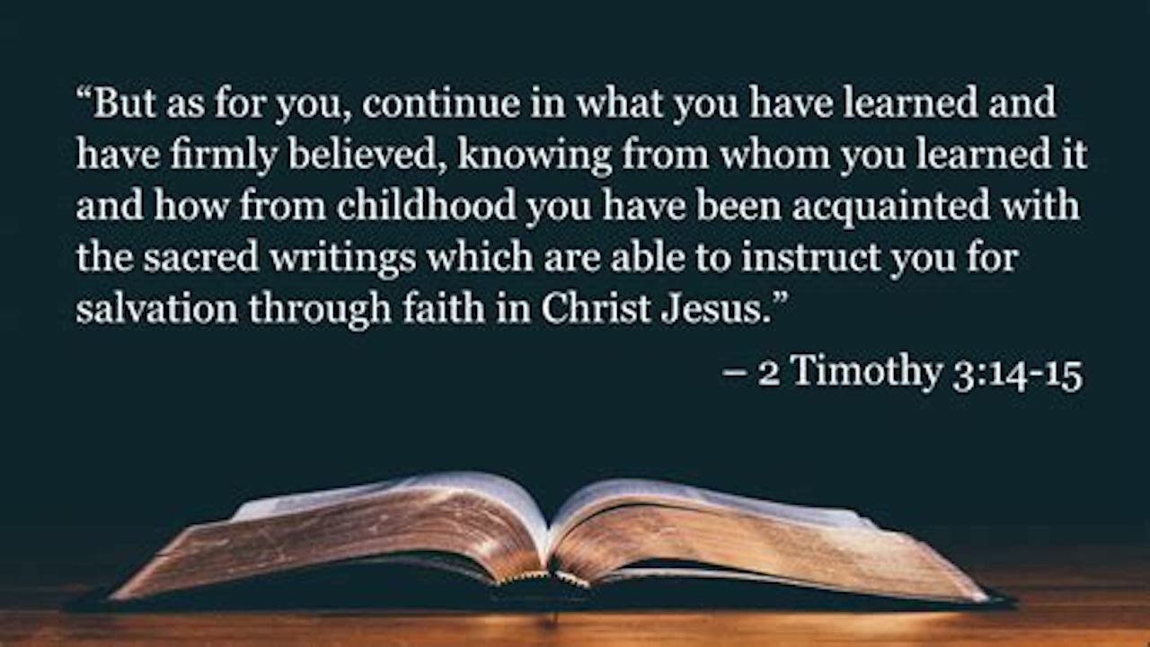 ASSURED KNOWING 2 Timothy 3:14