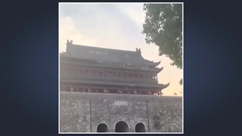 Roof of historic tower collapses in China's Fengyang county