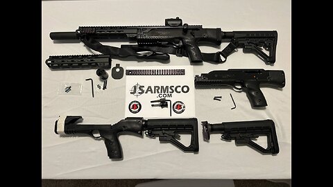 JSarmsco.com Hi Point Carbine AR furniture installation, MLOK fore end and AR Butt Stock