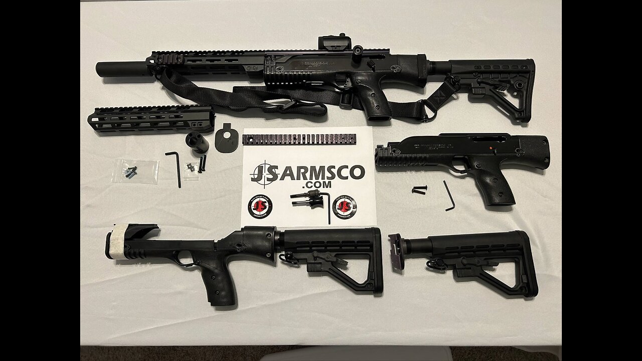 JSarmsco.com Hi Point Carbine AR furniture installation, MLOK fore end and AR Butt Stock