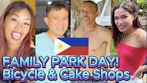 Filipina Family Park Day & Bicycle Shop & Cake Store! OFF GRID ISLAND FAMILY PHILIPPINES LIVING