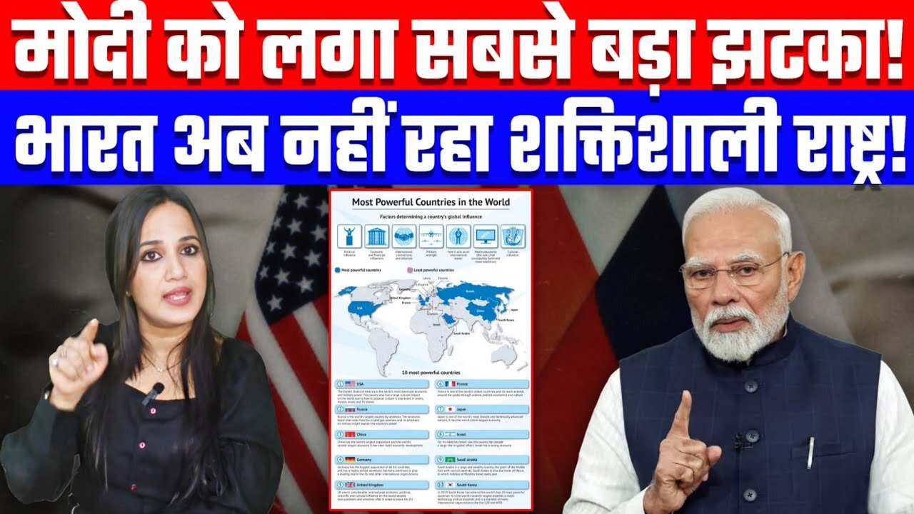 मोदी को लगा सबसे बड़ा झटका! भारत अब नहीं रहा शक्तिशाली राष्ट्र! Desh Live | Ashima Tyagi