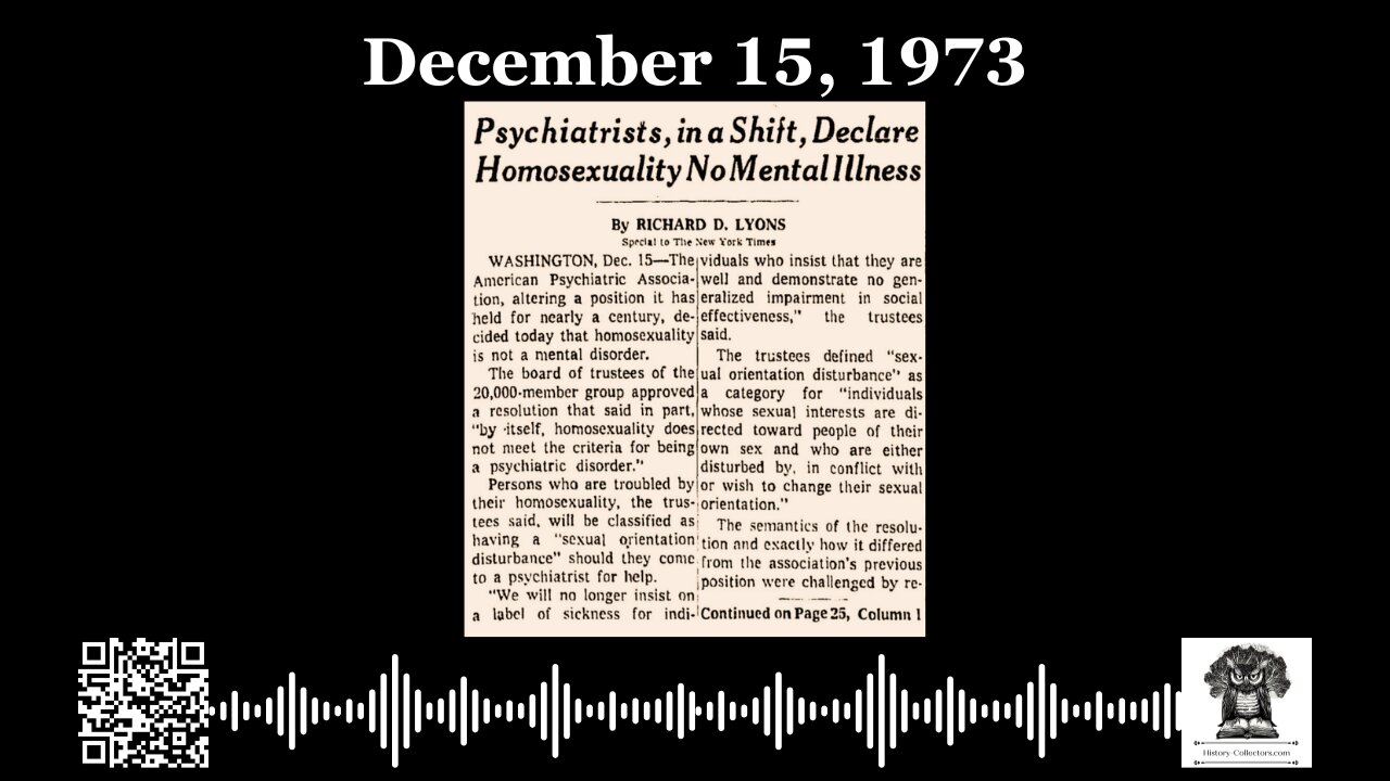 #OnThisDay December 15, 1973: Diagnostic Reversal
