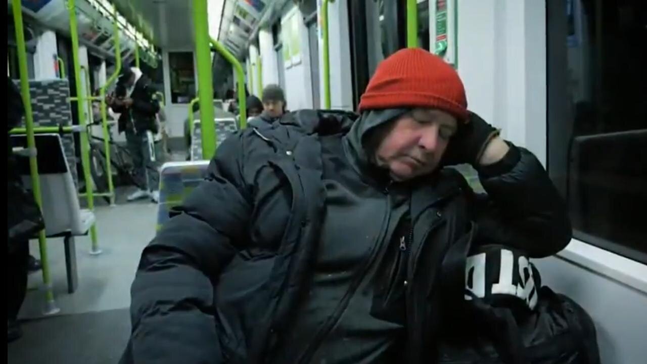 Middle aged white man Daniel worked all his life, still working & forced to sleep on trams 🙏 (8.1.25)