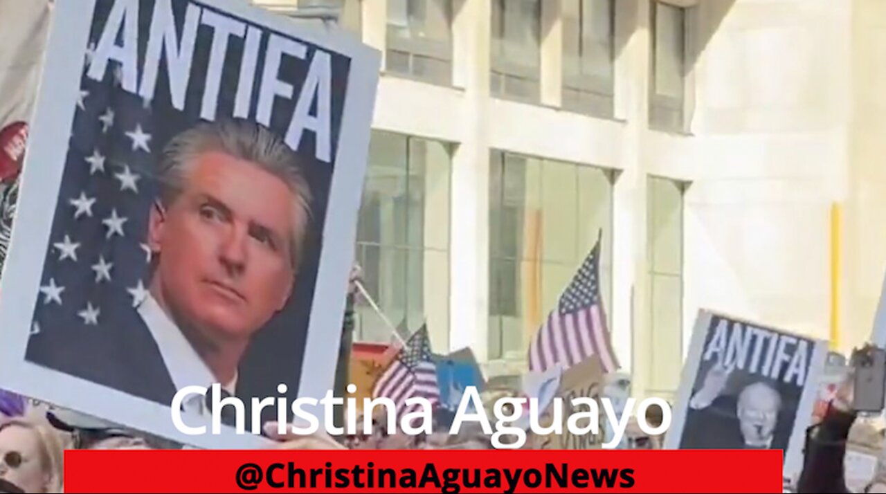 No Kings Protesters Holding Up ANTIFA Signs W/ Newsom, Mamdani, Sanders, AOC, & Pritzker