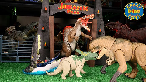 2 Jurassic World Rebirth Dinosaur Toys Unboxed Ultimate Mosasaurus , Wild Roar Spiclypeus Mattel 67