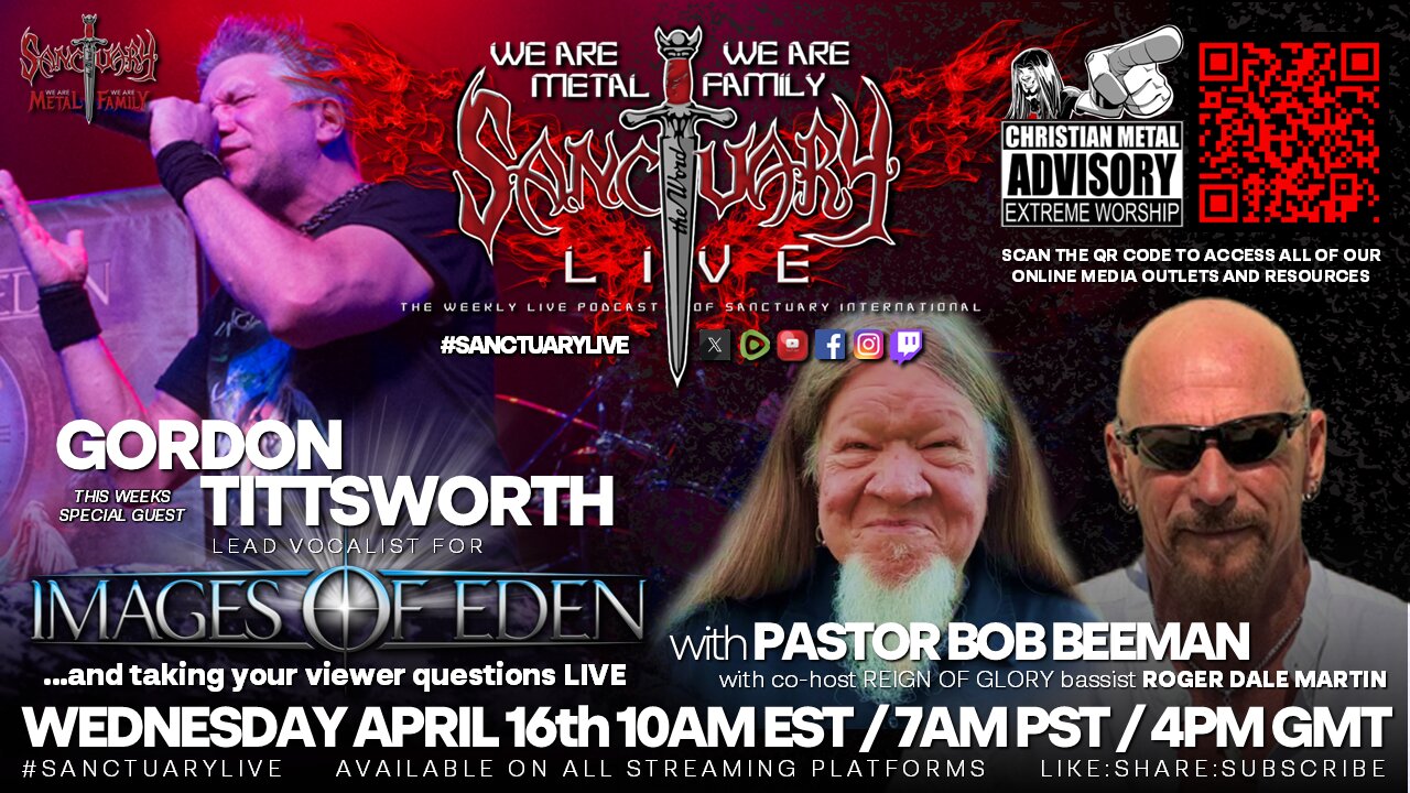 IMAGES OF EDEN frontman and founder GORDON TITTSWORTH on #SANCTUARYLIVE 4/16/2