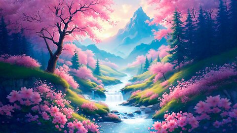 🌸 Cherry Blossom Falls: 30-Min Dreamlike ASMR | For Work Study Relax ✨ | Awayion