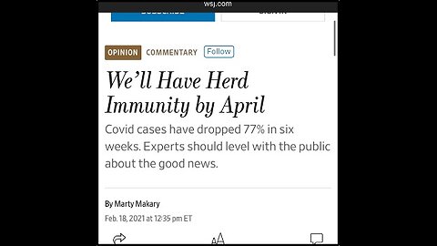We'll Have Herd Immunity by April