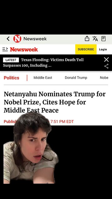 Netanyahu Nominates Trump for Nobel Peace Prize bc Nothing Matters