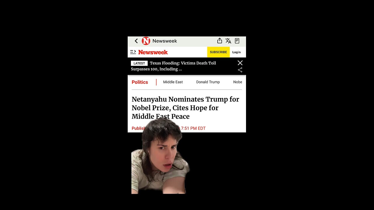 Netanyahu Nominates Trump for Nobel Peace Prize bc Nothing Matters