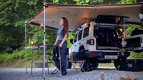 What is relaxing camping in nature that you dream Easy and cozy Perfect Car Camping Jeep Wrangler